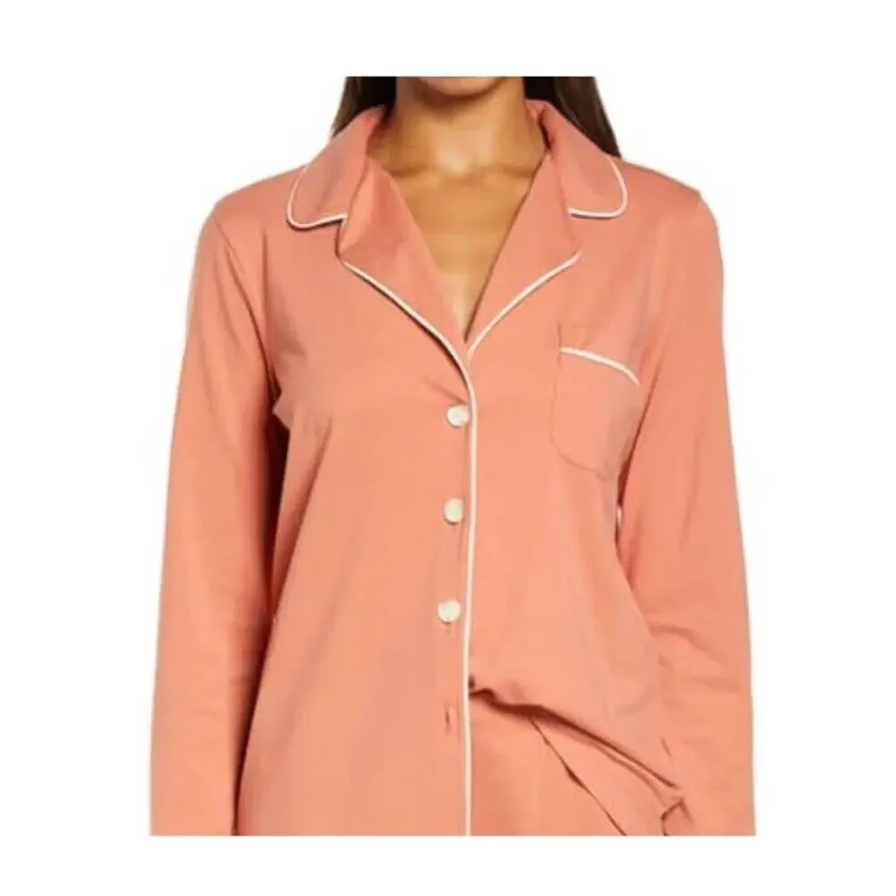 New MADEWELL Size L Knit‎ Bedtime Long-Sleeve Pajama Top in Sweet Dahlia